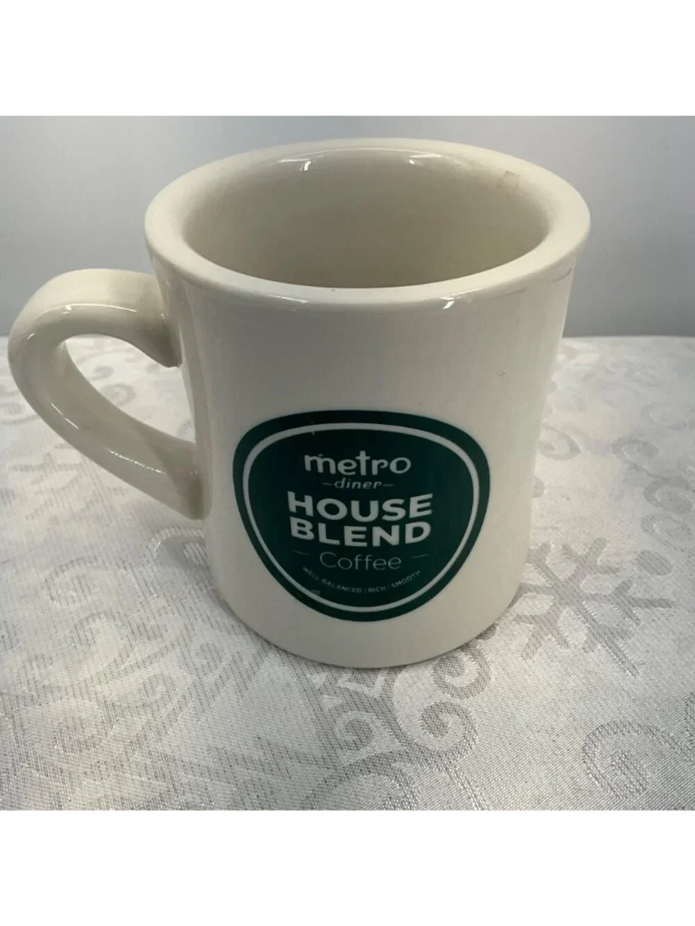 Metro Diner House Blend Coffee Mug White Ceramic 4